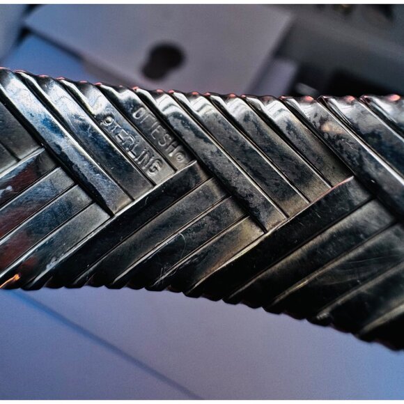 Vintage Sterling Silver 925 Woven Cuff Bracelet 5.75” Heavy Estate Jewelry - Picture 9 of 9